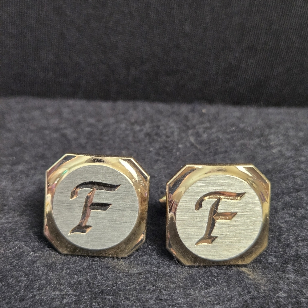 Monogram F Gold and Silver Cufflinks